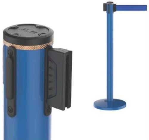 Blue Retractable Belt Barrier Stanchion
